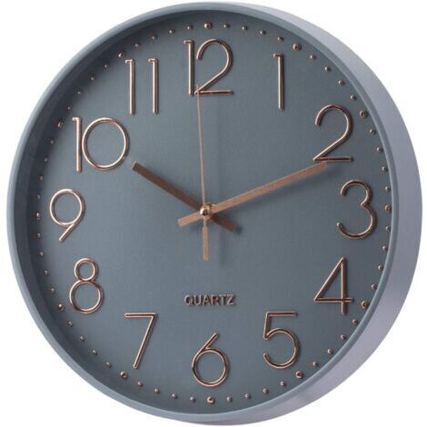 Horloge murale à piles silencieuse sans tic-tac, horloge murale de 12 pouces, design à quartz moderne, décorative, pour cuisine et bureau
