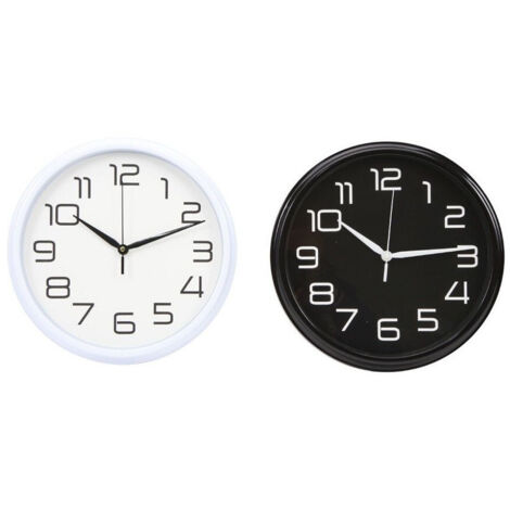Horloge Murale Analogique Pour Cuisine Chambre Maison 30cm Blanc Noir 186866