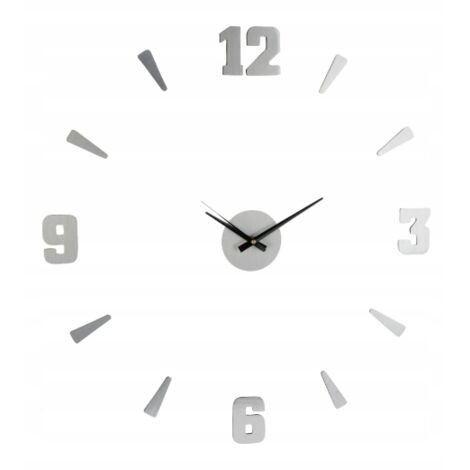 Horloge murale argentée, 60 cm, style loft moderne