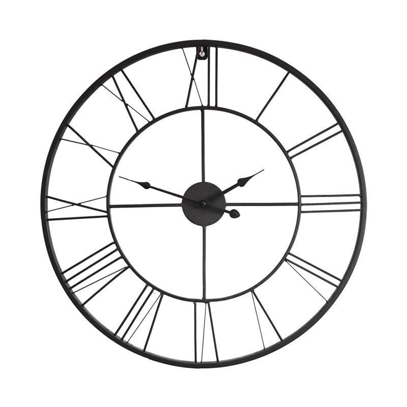 horloge murale atelier metal d80 x 4,5cm - noir cotton wood