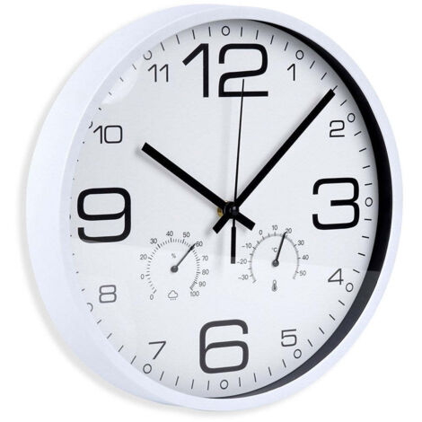 Horloge murale avec fonction station météo, Ø 30,5 cm