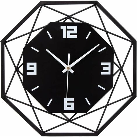 ERSANDY Horloge Murale Bois Métal 30cm Horloge Murale Silencieuse sans Tic-Tac Salon Chambre Cuisine Bureau Grande Pendule Murale Bois Moderne Vintage Classique