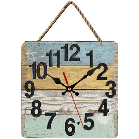 Horloge murale carrée nordique de 25 cm + décoration pour la maison/le bureau