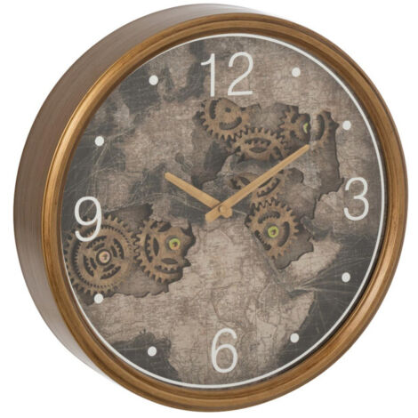 Horloge Murale "Carte Europe" 39cm Or