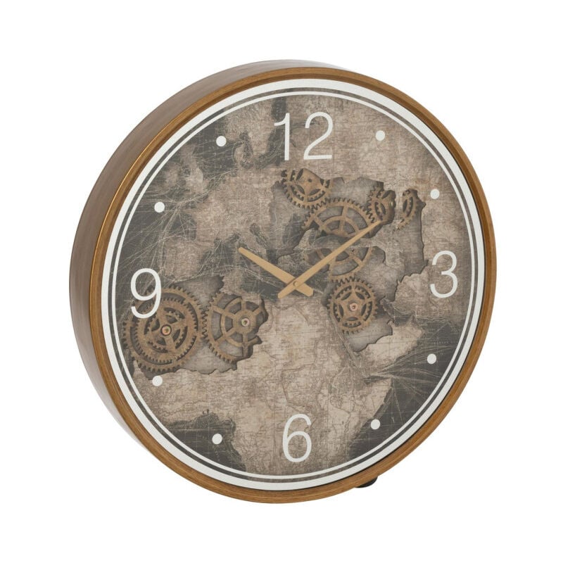 Paris Prix - Horloge Murale 'Carte Europe' 60cm Or