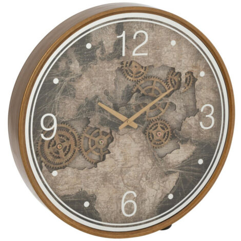 Horloge Murale "Carte Europe" 60cm Or