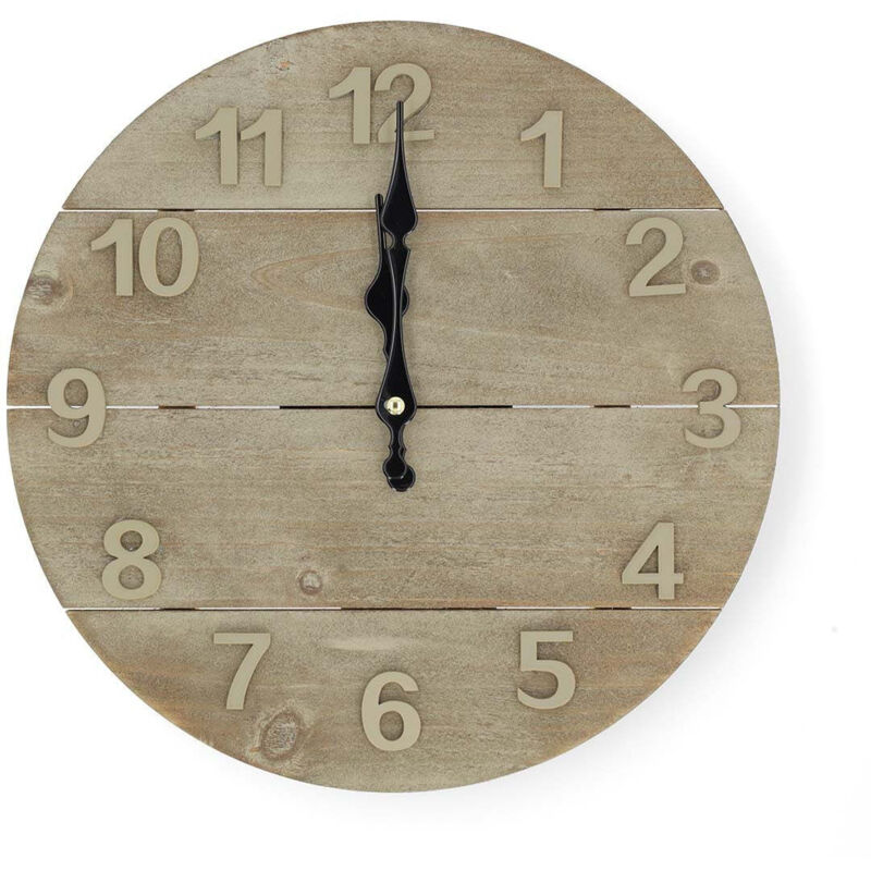 Nedis - Horloge Murale Ronde CLWA002WD30 Diamètre 30 Cm Bois