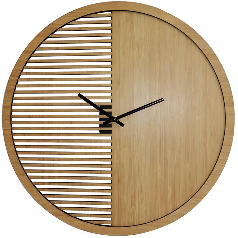 Vente-unique - Horloge murale - d. 40 cm - Coloris naturel - bossifa