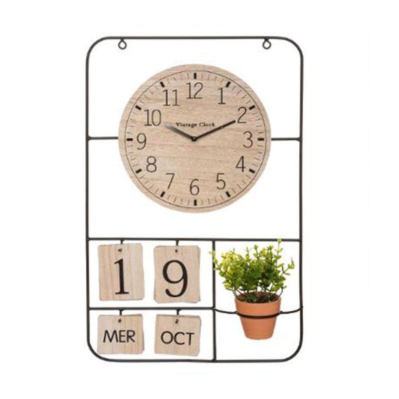 Horloge Murale & Date 'Camille' 51cm Noir