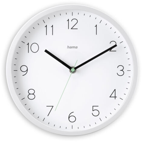HORLOGE MURALE DCF RADIOPILOTÉE ''MINORQUE'', ANALOG., Ø 25 CM, BLANC HAMA