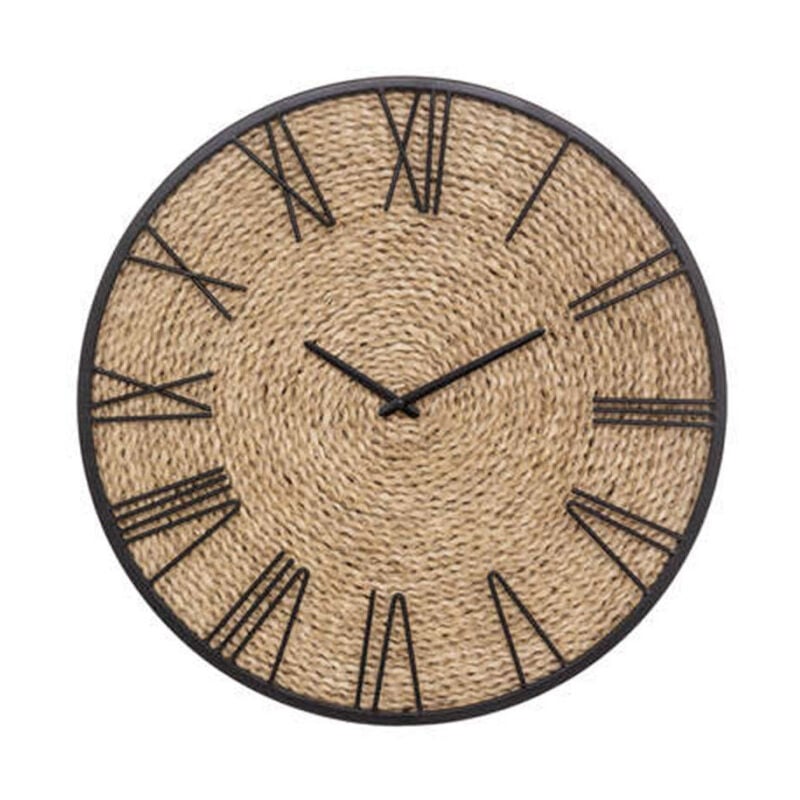 Atmosphera - Horloge Murale Déco en Paille 'Nico' 50cm Beige