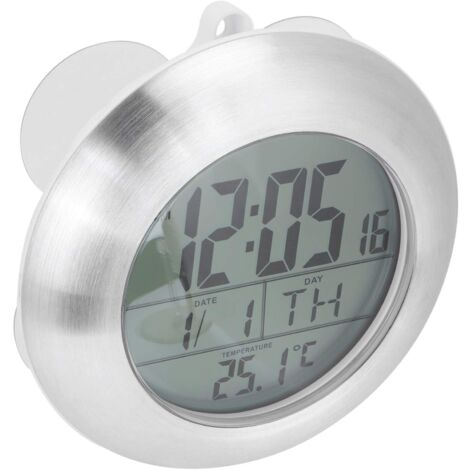 Horloge Murale de Douche de Salle de Bain numrique, Horloge numrique tanche Portable avec Trou de Suspension pour Support de Ventouse,Fournitures De Salle De Bain