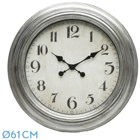 Horloge murale de iniko silver 61d retro hands large size