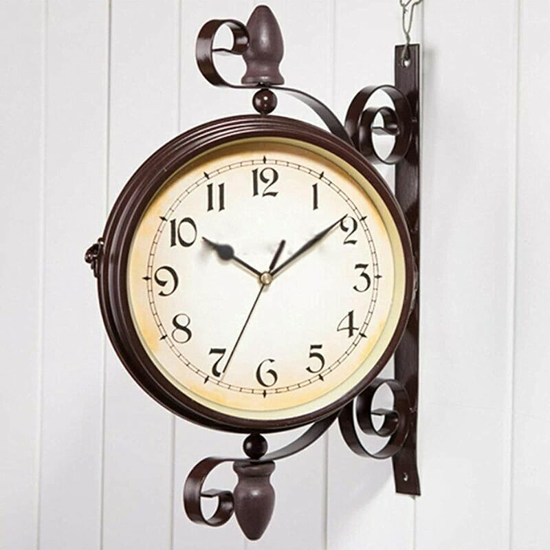 Horloge murale de jardin extérieur Double face Vintage horloge murale extérieure intérieure étanche décoration horloge,de Debuns