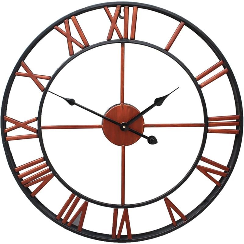 Horloge murale de jardin extérieure, grande horloge de jardin à chiffres romains, 40 cm/16 pouces