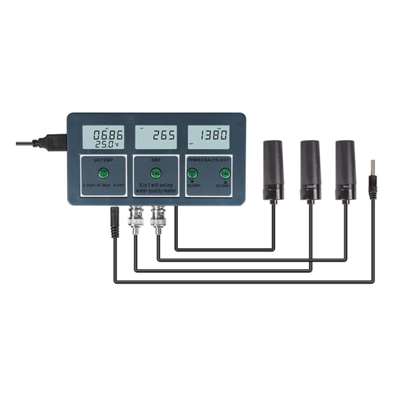 Testeur d'eau multi-paramètres professionnel 8 en 1, moniteur numérique lcd multifonction de qualité de l'eau, testeur de qualité de l'eau