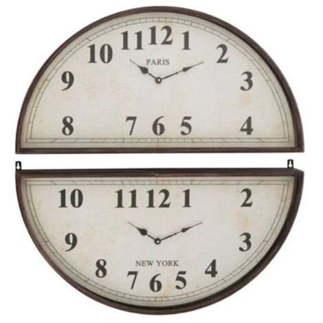 Horloge Murale Déco "2 Parties" 77cm Noir