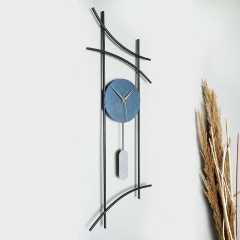 Horloge murale decorative en metal ken - bleu 88647179 88647179 88647179 88647179