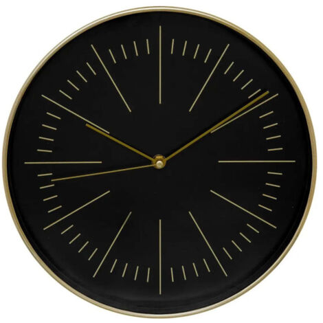 Horloge Murale Design "Edith" 30cm Noir & Or