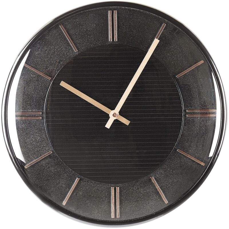Beliani - Horloge Murale Design Glam Sans Chiffres ø 34cm en Synthétique Noir Daroca