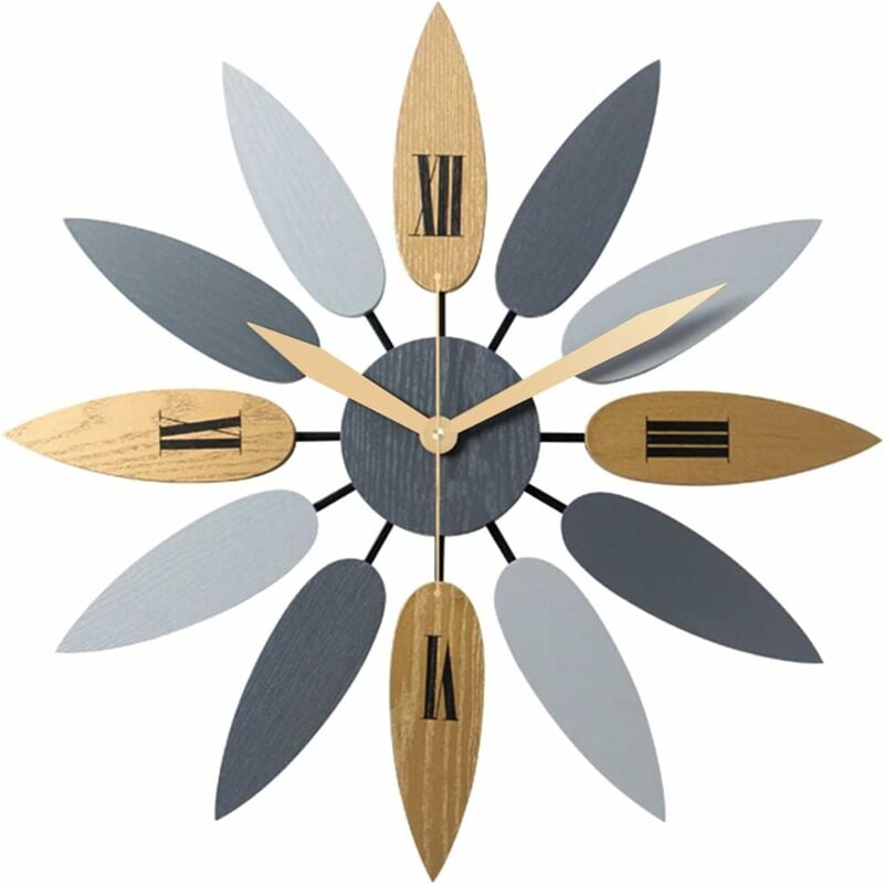 Horloge Murale Design Moderne Horloge Murale geante 52cm Horloge Murale en Forme de Feuille Horloge Murale élégante Horloge Murale colorée Cuisine