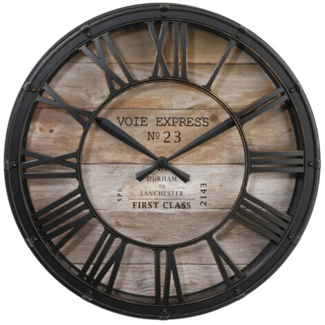 Horloge Murale Design "Vintage" 37cm Naturel