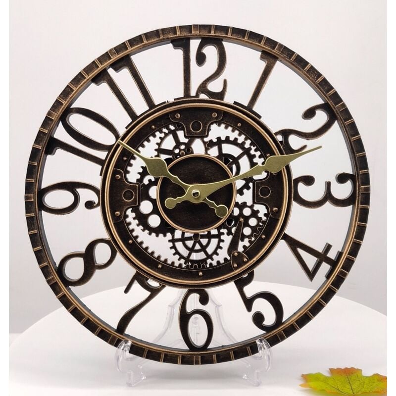 Horloge murale d'extérieur, horloge de jardin étanche de 30 cm, horloges de décoration rétro pour la maison, la cuisine, le salon - Non silencieuse