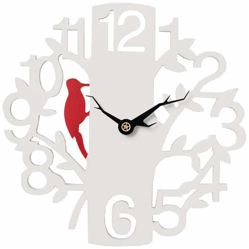 Memkey - Horloge murale d'extérieur résistante aux intempéries, 40,6 cm, horloge murale de jardin, horloge extérieure blanche pour jardin, heure
