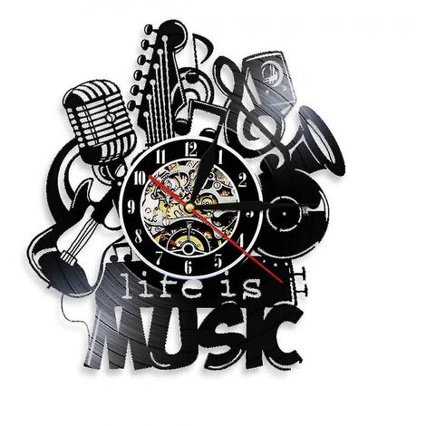 Horloge murale disque vinyle musique-horloge murale vinyle musique-horloge vinyle-décoration murale salon-cadeaux uniques pour les amoureux de la musique