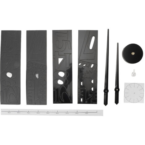 Horloge Murale DIY 1.2m Moderne en Métal Noir et EVA - Décoration 3D Précise pour Bureau ou Salon