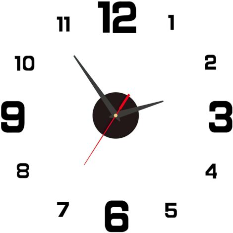Horloge Murale DIY 3D avec Mouvement Silencieux, 40CM Horloge Murale Adhesive, Design Moderne Numérique, Décoration Contemporaine pour Cuisine, Salon, Chambre