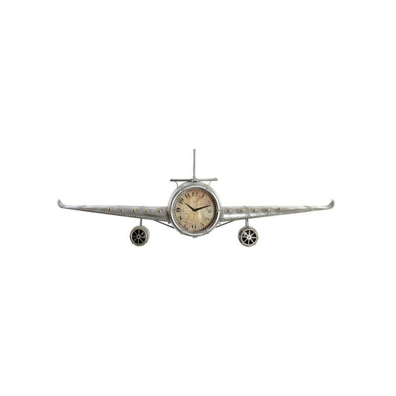 Dkd Home Decor - Horloge Murale Avion Métal Verre (141 x 20 x 46.5 cm)