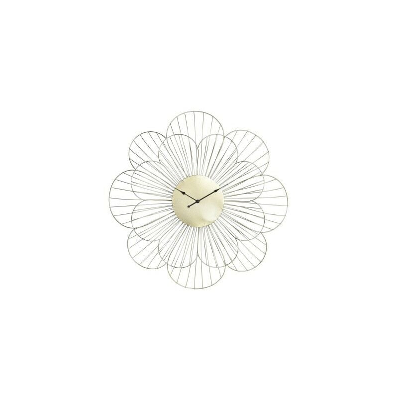 Horloge Murale DKD Home Decor Fleur Doré Métal (57 x 4 x 57 cm)