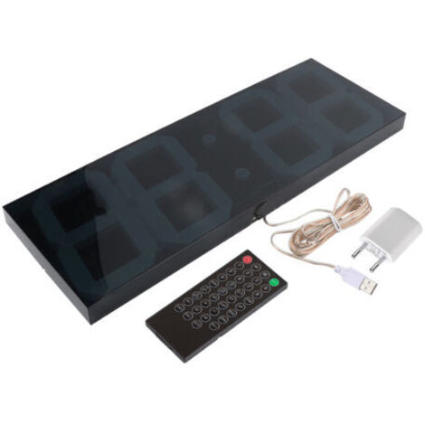 Horloge murale domestique électronique LED, horloge miroir numérique 100-240V avec télécommande
