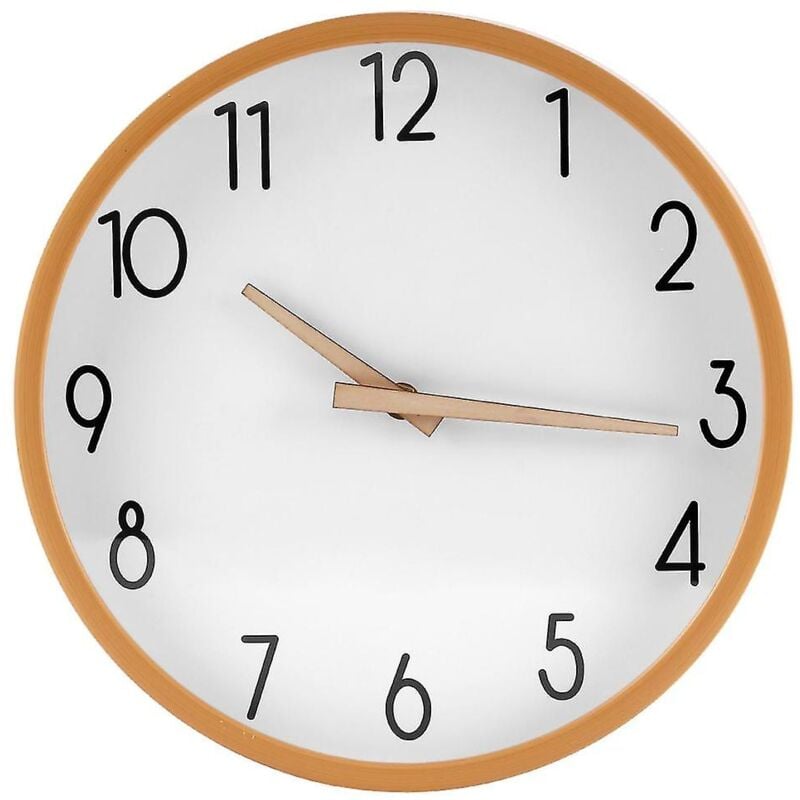 Feiyue - Horloge murale en bois 12 pouces silencieuse horloge murale en bois horloge murale numérique sans tic-tac pour table de nuit Kitc
