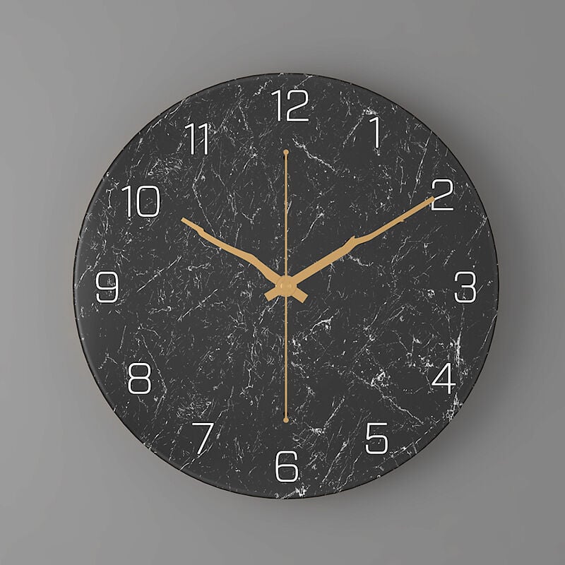 Serbia - Horloge Murale en Métal Design Moderne très Silencieuse Non-Tic-tac pour Décoration Salon/Cuisine/Bureau 30 cm(2)