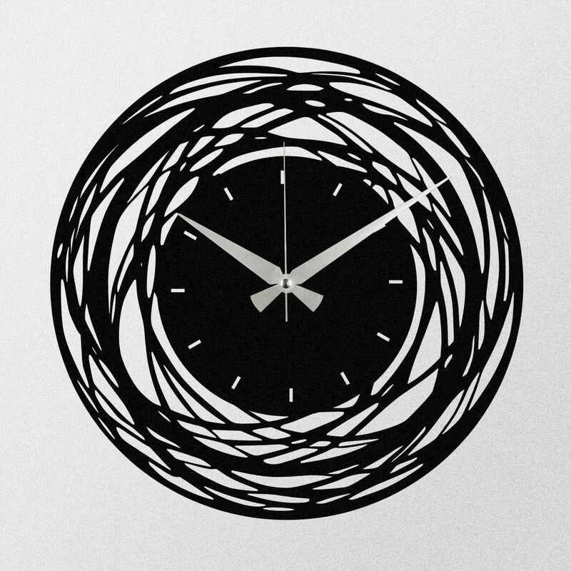 Horloge murale décorative en métal 'rotations'.