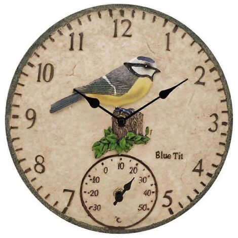 Horloge murale en résine de style européen avec thermomètre, décoration pour salon