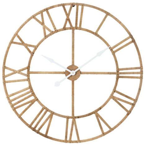 Horloge Murale en Rotin "Roman" 100cm Naturel