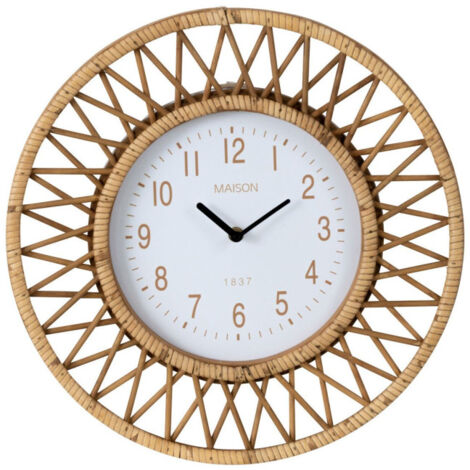 Horloge Murale en Rotin "Wonder" 40cm Naturel