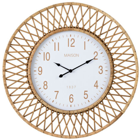 Horloge Murale en Rotin "Wonder" 61cm Naturel