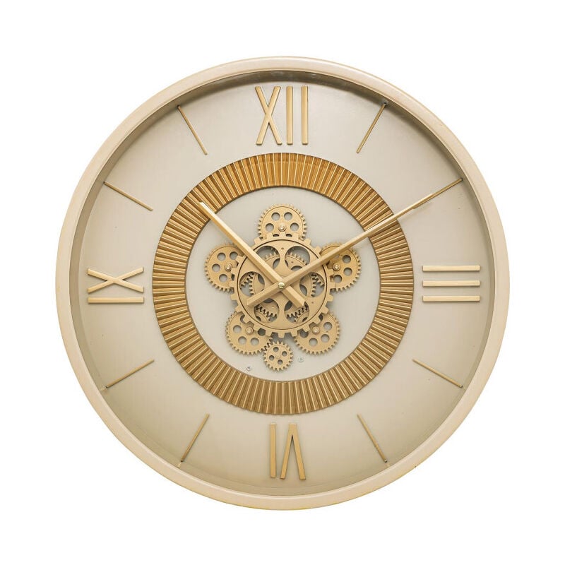 Atmosphera - Horloge Murale Engrenages 'Guiliana' 50cm Beige