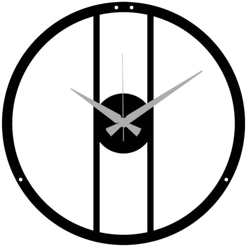 Epikasa - Horloge Murale Essentiel 1, Métal, Noir, 40x0,15x40 cm cm