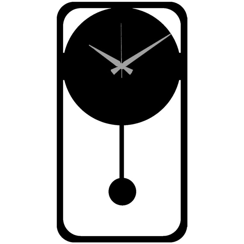 Epikasa - Horloge Murale Essentiel 5, Métal, Noir, 30x0,15x55 cm