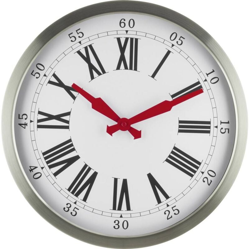 Eurotime - Horloge murale 56860-07 radiopiloté(e) 40 cm argent