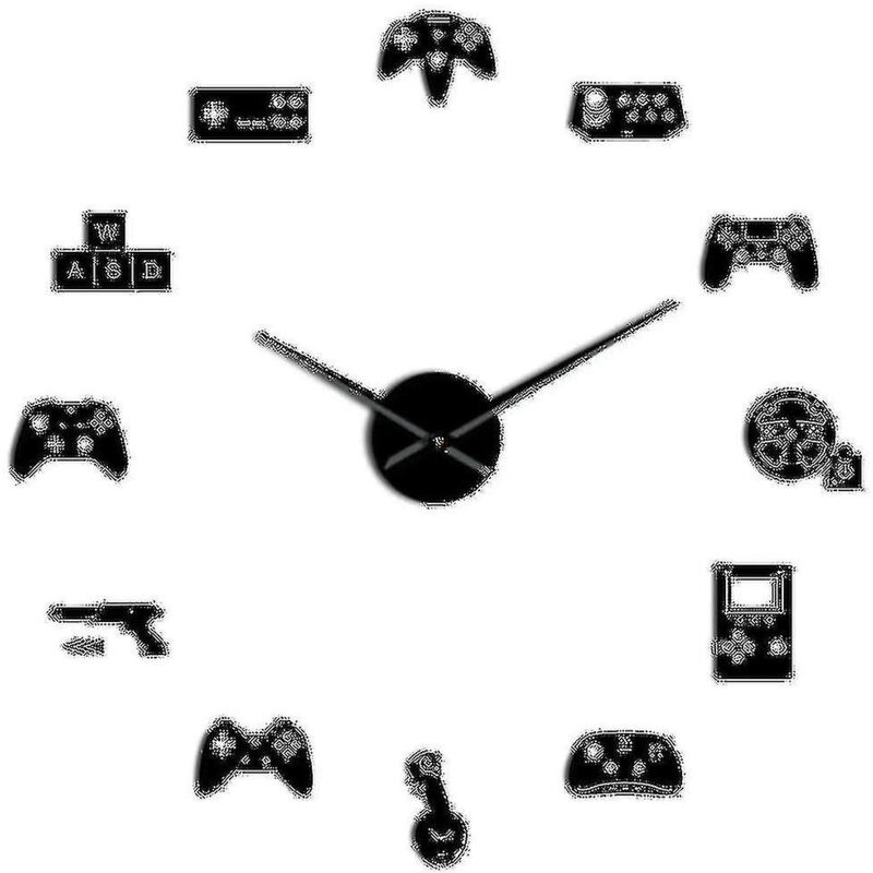 Feiyue - Horloge murale géante à faire soi-même avec contrôleur de jeu, autocollants pour joysticks de jeu, art mural pour joueur, panneau de jeu