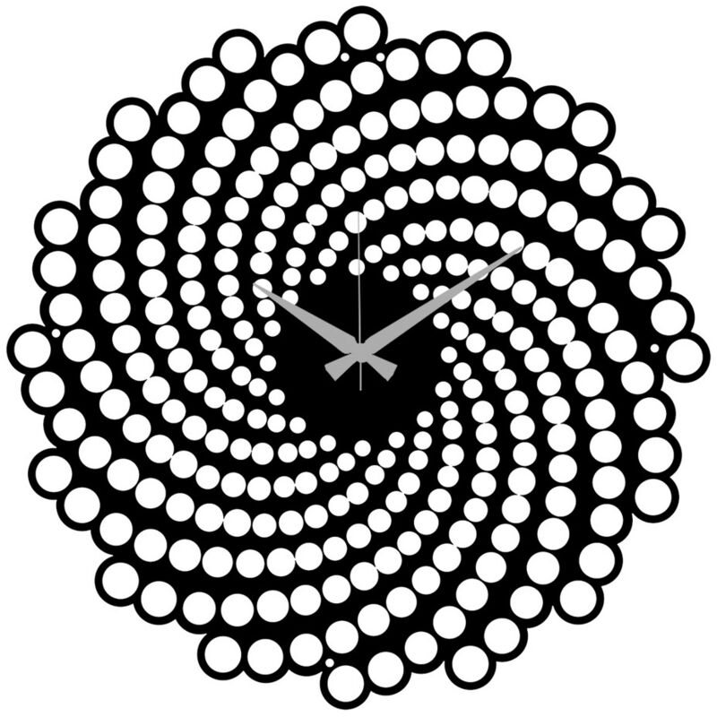 Epikasa - Horloge Murale Géométrique 17, Métal, Noir, 50x0,15x50 cm