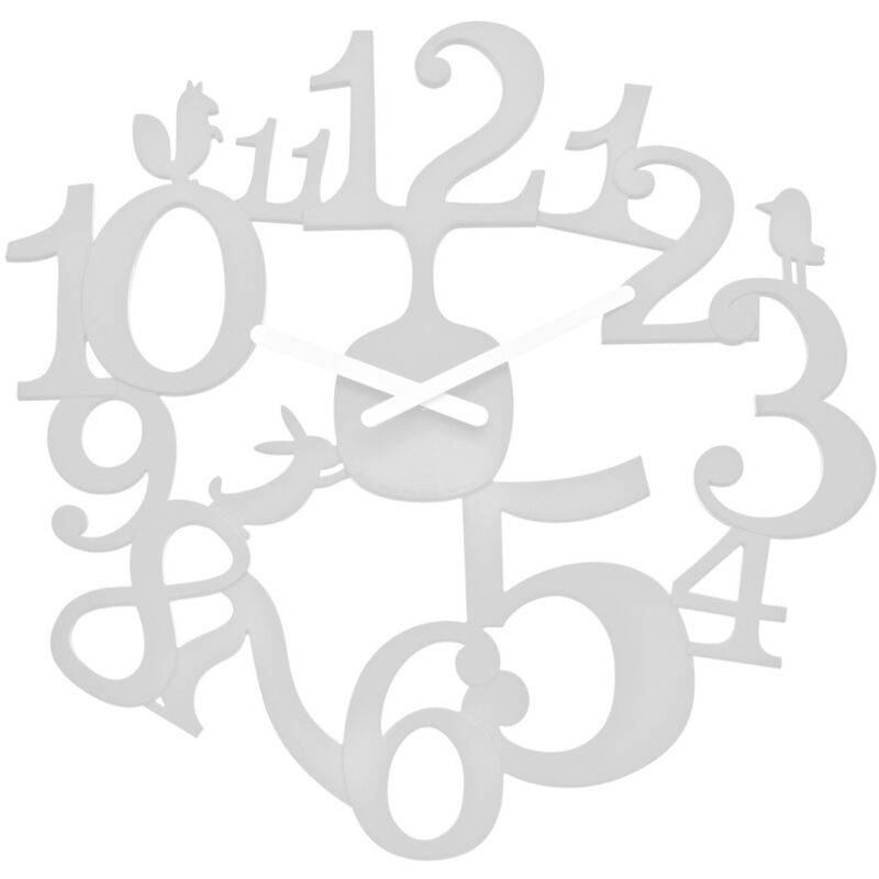 Koziol - Horloge murale pi:p, motif forêt - couleur blanc