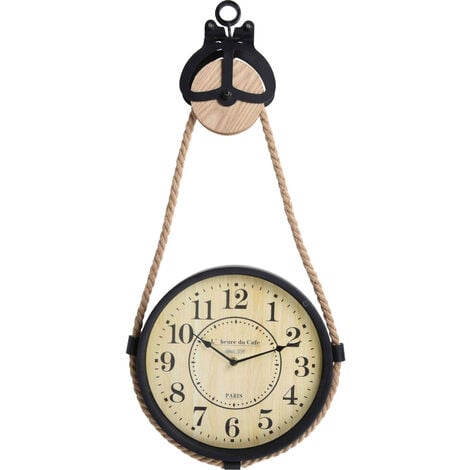 Horloge murale éclairage LED Devic H74cm Métal Noir