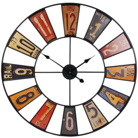 Horloge Murale Industrielle Vintage Ø80cm